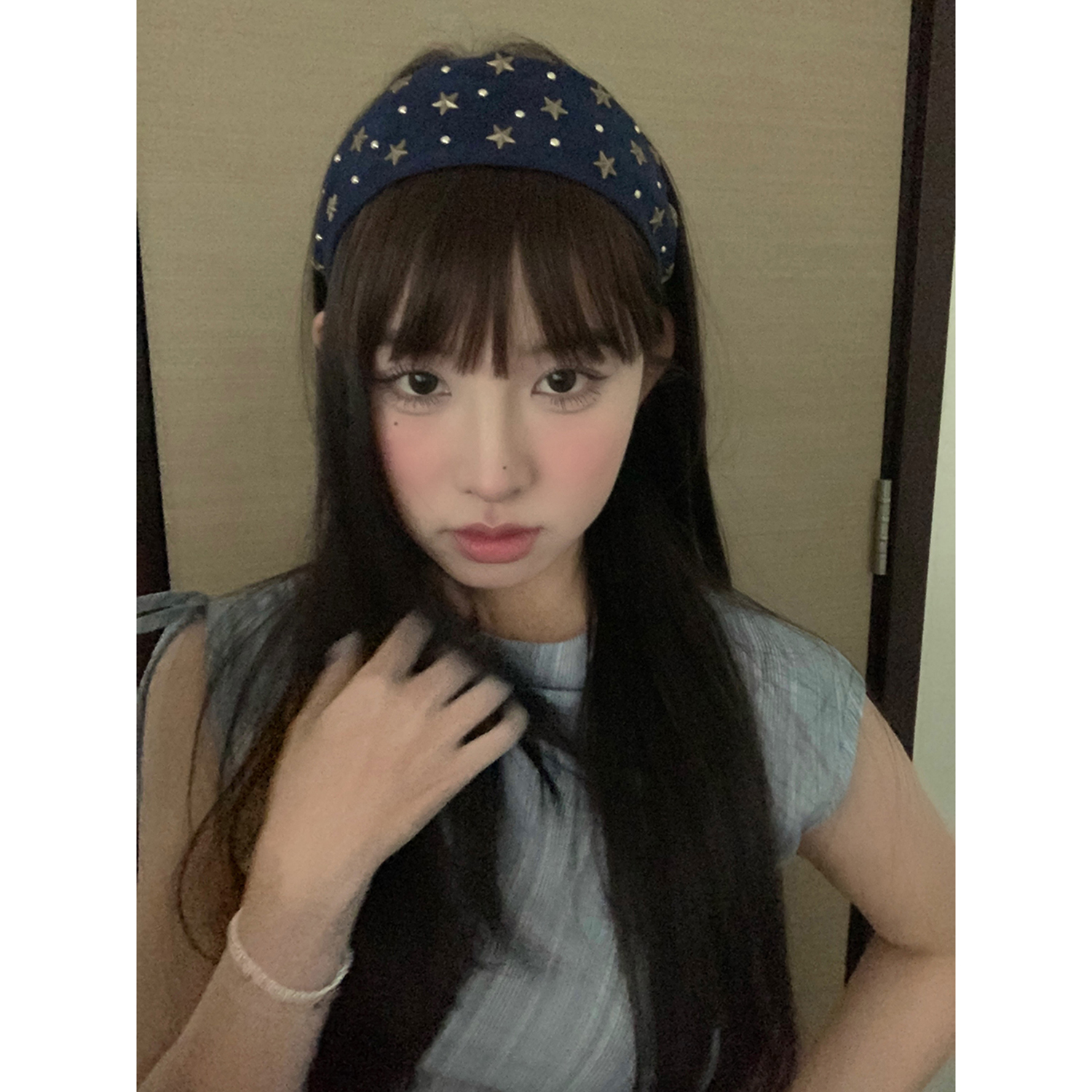 小众设计五角星铆钉宽边发箍