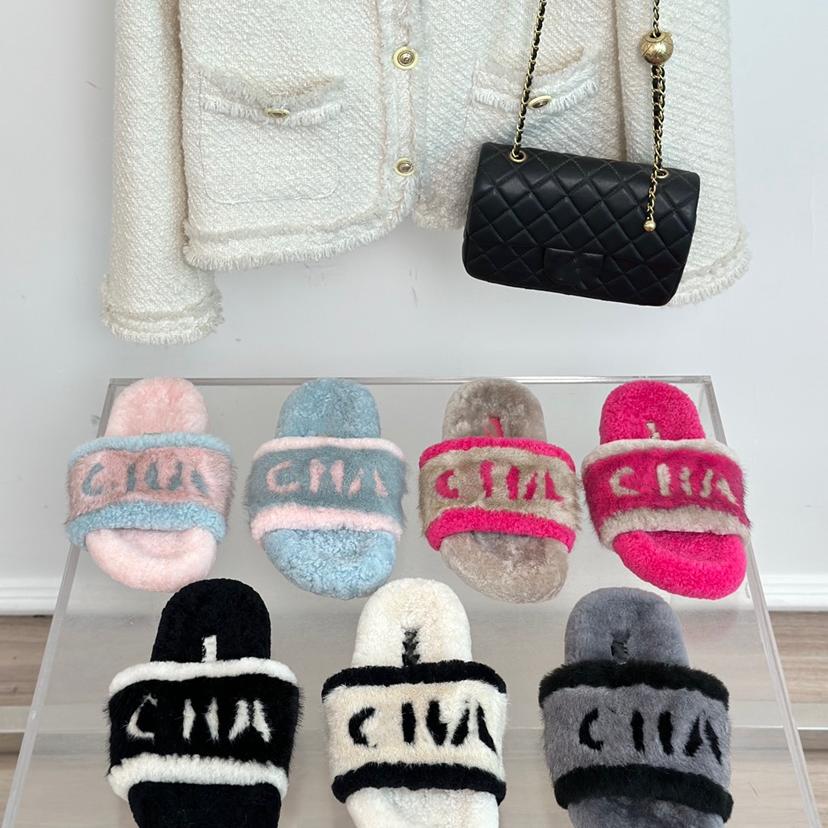 2025秋冬新款毛毛拖鞋女糖果色羊毛平底拖鞋皮毛一体女外穿