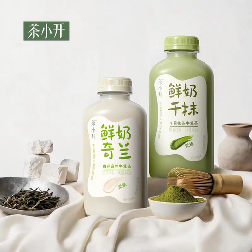 茶小开低糖抹茶牛乳茶整箱