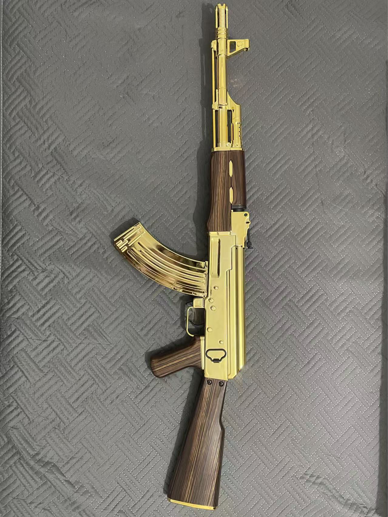 悍迪HD716E黄金AK47合金镀金尼龙电动玩具枪wargame模型潮玩礼盒图片