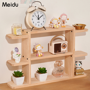 阶梯展示架盲盒收纳架手办实木置物架泡泡马特潮玩摆件台阶陈列架