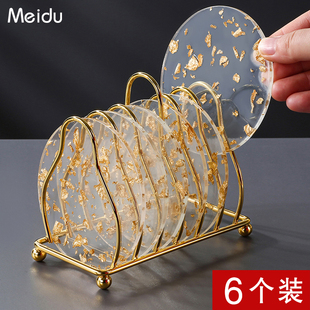 金箔杯垫ins轻奢茶杯垫咖啡杯托亚克力隔热垫子创意防烫餐桌垫子
