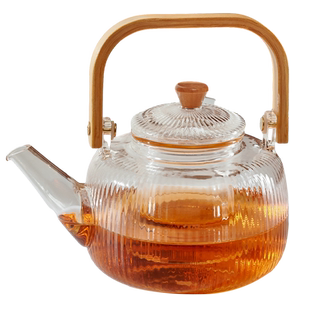 玻璃茶壶提梁壶下午茶花茶壶套装家用泡茶煮茶壶可明火加热烧水壶