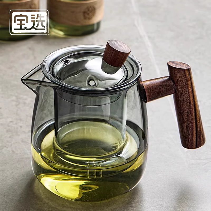 【烟灰高档】玻璃泡茶杯煮茶壶