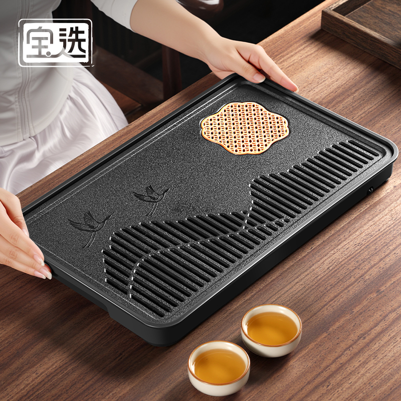 小型茶盘家用2025新款功夫茶具茶托盘中式茶台储水盘一人用茶海
