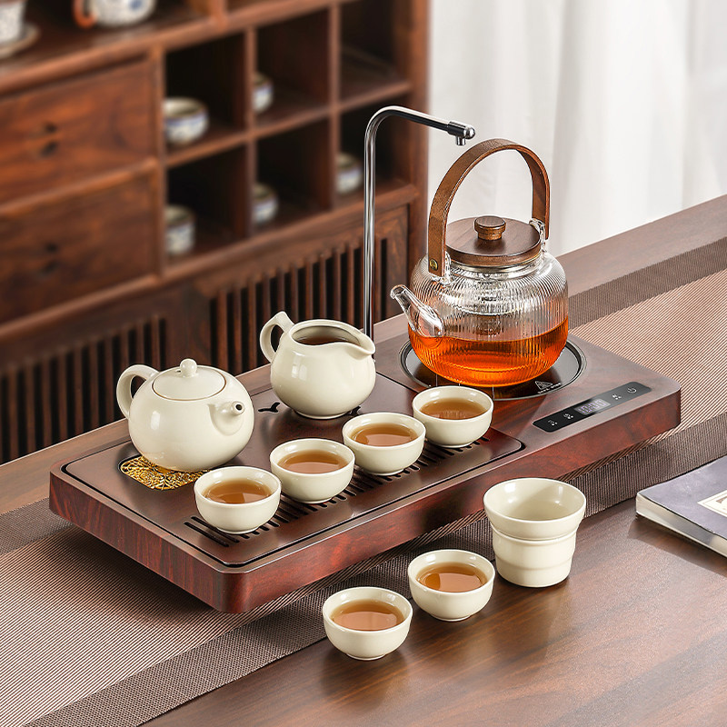 宝轩茶具2025新型汝窑电陶瓷炉茶壶茶壶集成茶盘茶几套装
