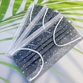 浅黑色小星星高颜值 学生女神潮款 夏天2层薄款 透气一次性网纱口罩