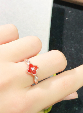 新款，纯天然红蓝宝戒指出货，超粉嫩晶体通透，5A级宝石