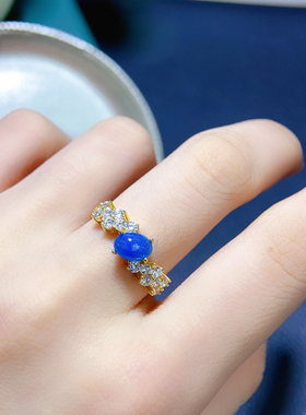 s925纯银戒指空托 椭圆5*7mm精工 厚重银版 简约气质女戒托 镀18K
