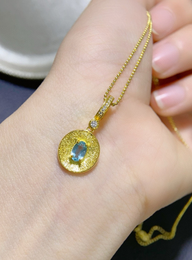 欧美小众轻奢复古吊坠首饰时尚万能扣头天然磷灰石高级感项链女