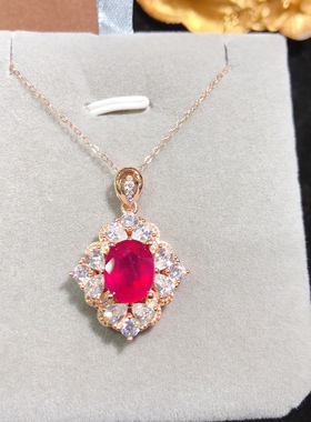 新烧优化红宝石套装梯方锆石戒指吊坠耳钉套装单颗彩宝项链