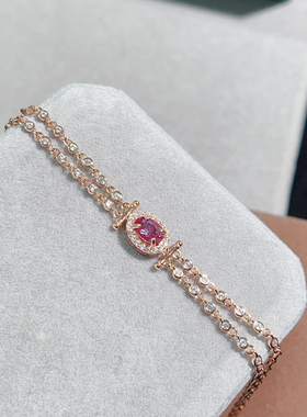 绝美亚历山大手链具有强烈的红绿变色效应精致小巧主石5*7mm礼物