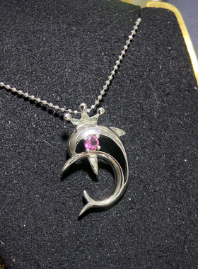 纯天然碧玺项链 s925银镀双色，晶体干净颜色好火彩好3mm