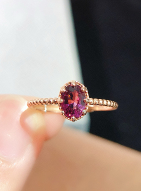 新缅甸尖晶石戒指天然可鉴定戒指925银精致女 天然彩色宝石