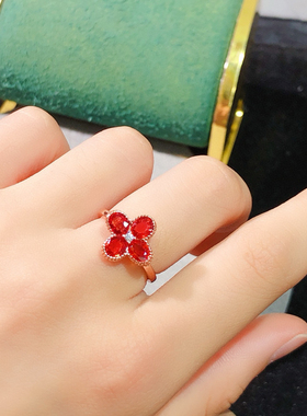 新款，纯天然红蓝宝戒指出货，超粉嫩晶体通透，5A级宝石925银