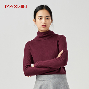 优衣库制造商：49元包邮  maxwin马威女装高领线衫长袖