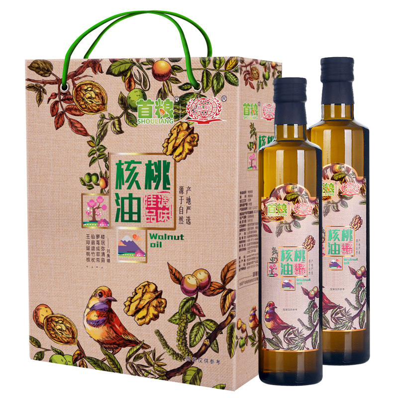 首粮益厨有机核桃油物理压榨食用油老人小孩辅食搭配热炒凉拌家用