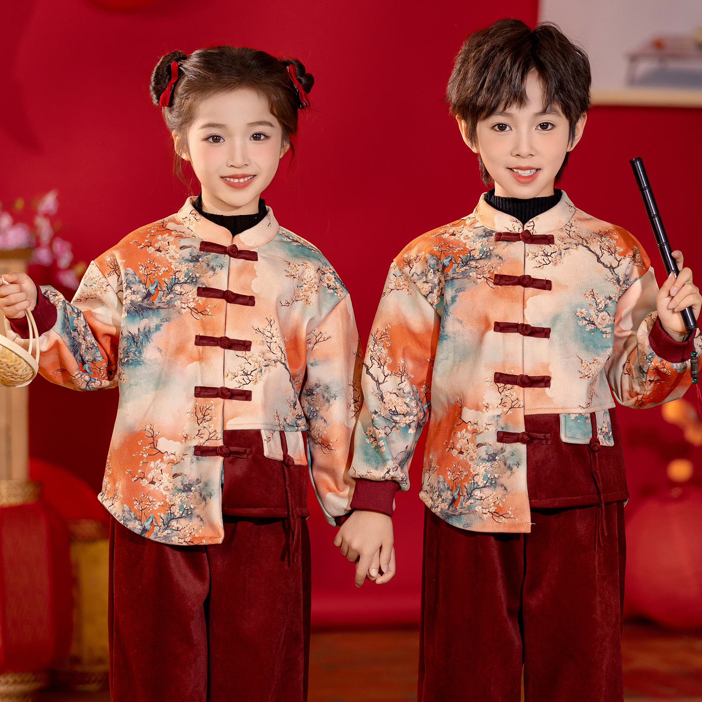 新中式儿童汉服套装小学生演出服