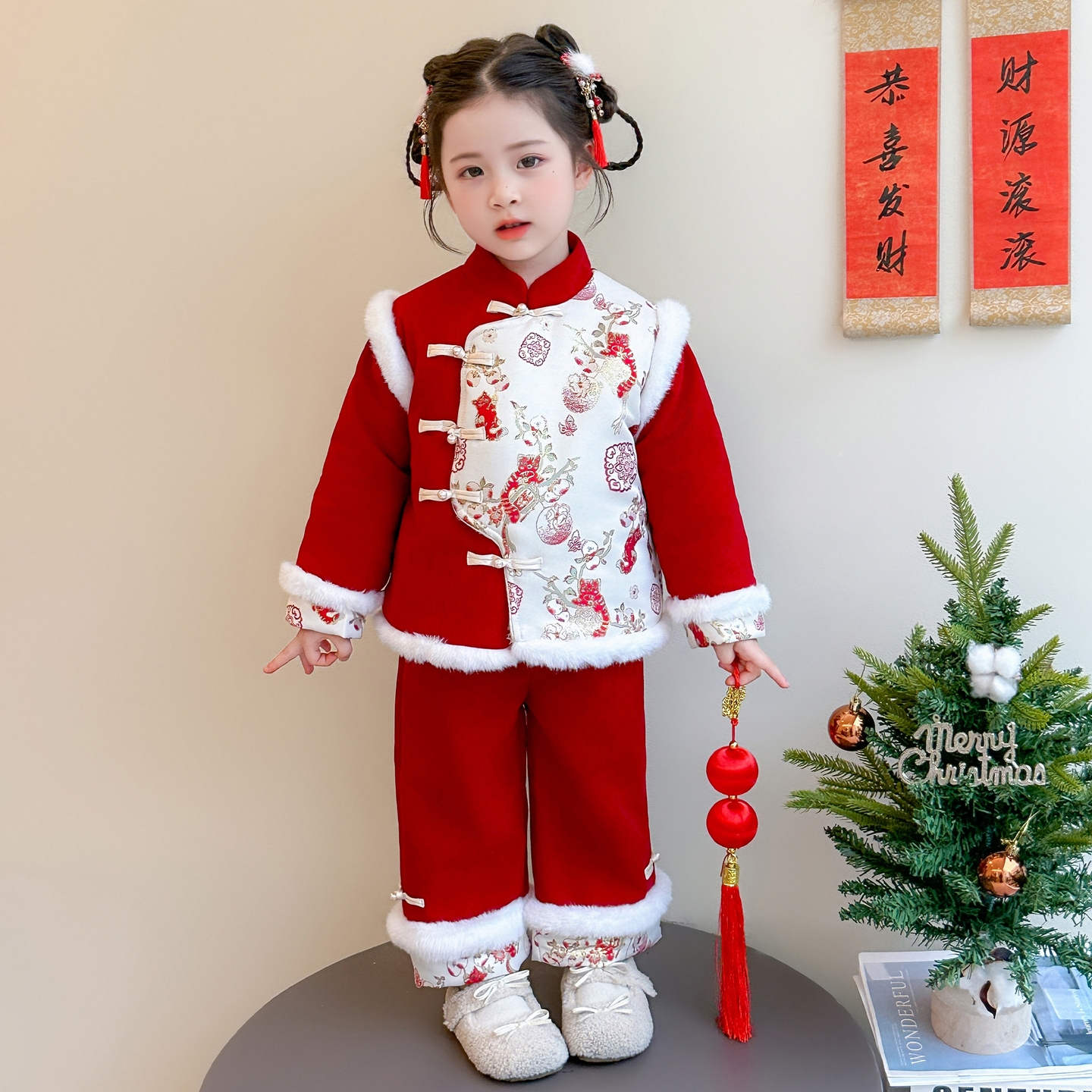 女宝宝拜年服新中式唐装过年汉服