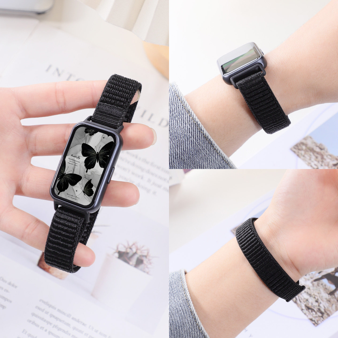 适用于华为手环11表带新款11pro尼龙弹力魔术贴腕带运动智能band十一代nfc版专用接口男女生透气表链配件