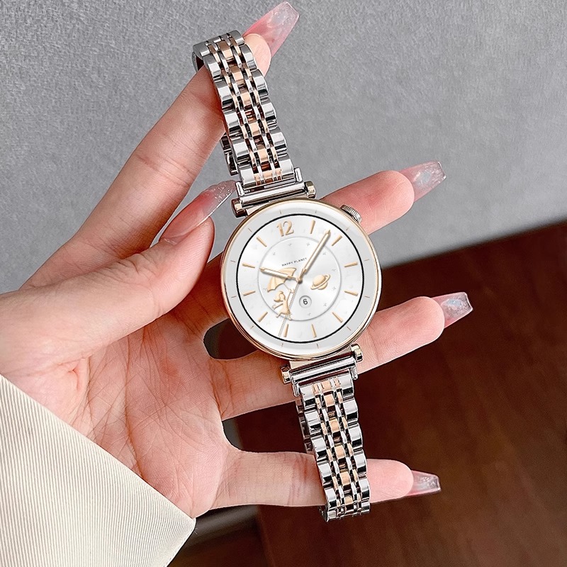 适用OPPO Watch X2Mini小蛮腰七珠钢表带新款oppo智能运动手表x2mini女士金属不锈钢腕带轻奢高级感时尚手链