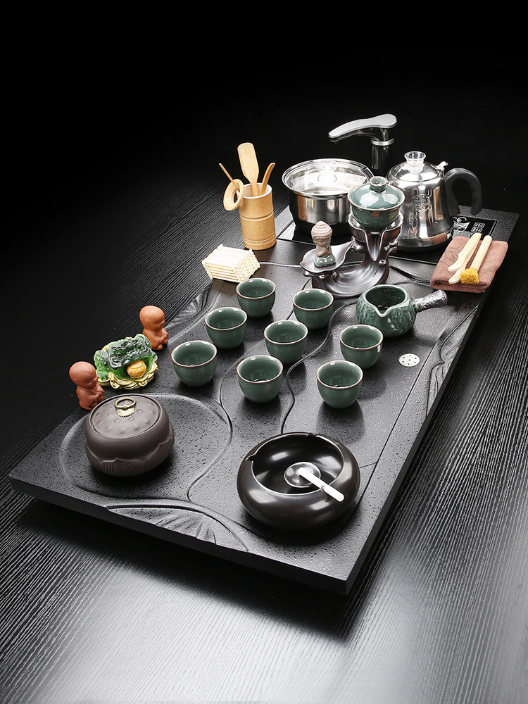 全自动家用紫砂茶具一体式单层大茶桌茶盘功夫茶道覆古办公室茶海