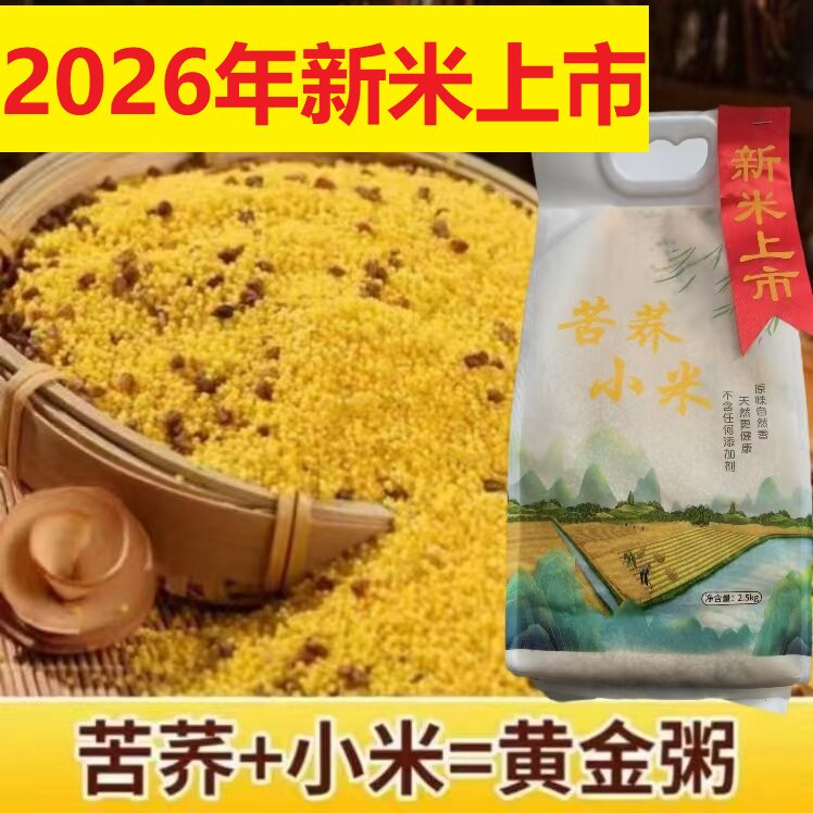 2026新米上市黄小米新米山东苦荞小米粥苦荞小米粥月子粥米油厚