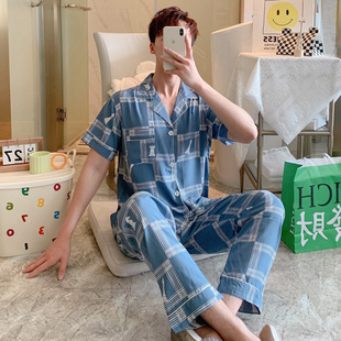 夏季 棉绸长裤 套装 男款