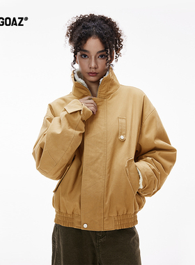 「CARGOAZ」2025AW 潮牌男女同款美式复古可拆卸翻领毛绒夹克外套