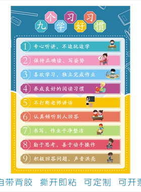 儿童房好习惯成长读书墙贴