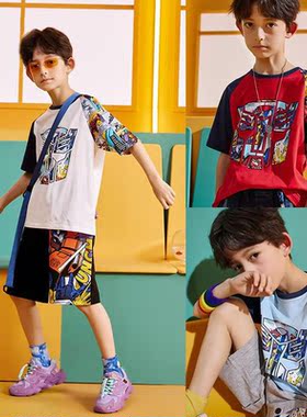 男童短袖T恤全棉儿童T恤宝宝T恤纯棉A类潮牌宽松奥特曼儿童t恤