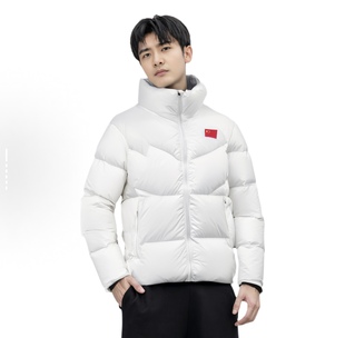 Anta安踏 冠军全天候系列 立领休闲运动长袖羽绒服 男款 纸莎白