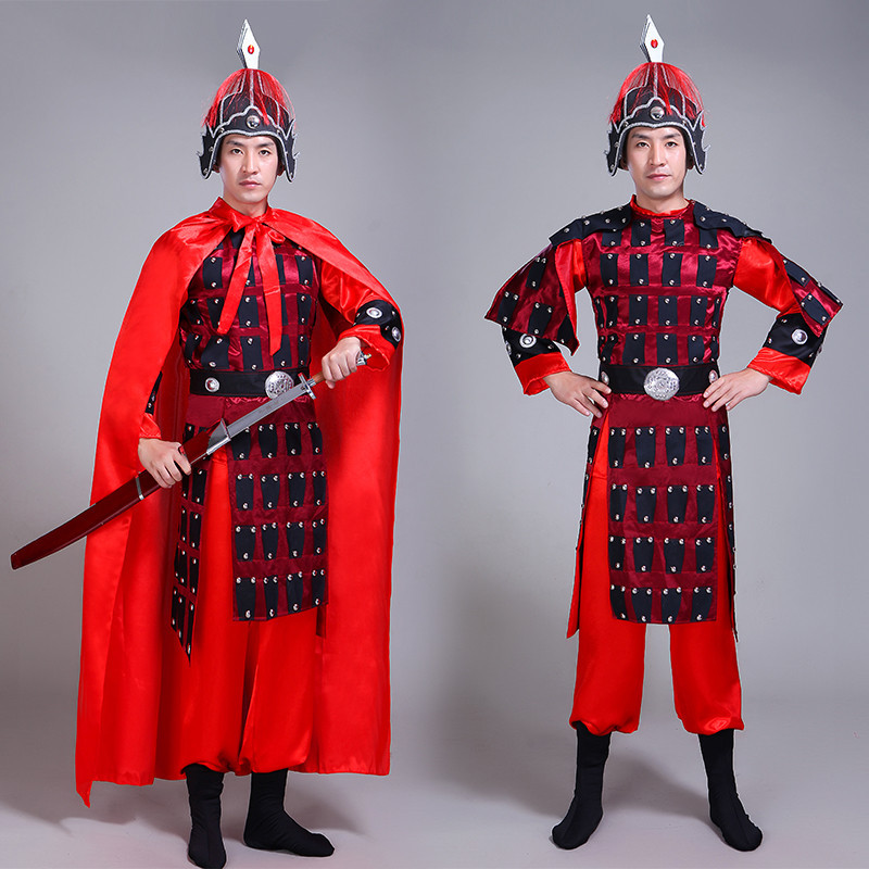 新品將軍服秦漢三國晉唐宋明朝男武將盔甲花木蘭女將軍古裝演出服