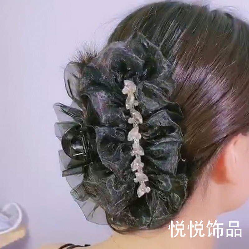 日韩网纱发饰品网纱镶嵌抓夹甜美公主风优雅气质发夹后脑勺鲨鱼夹,饰品/流行首饰/时尚饰品新,发饰,淘宝优惠券,粉丝福利购,淘宝优惠卷