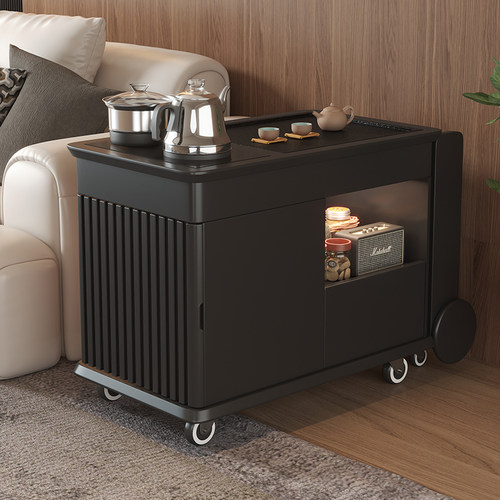 实木多功能可移动伸缩小茶桌烧水壶一体茶车沙发边几茶水柜小茶台