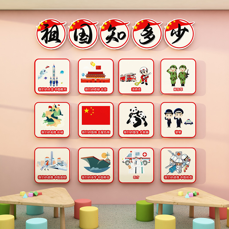 爱国主题文化墙班级文化墙中小学教室走廊布置幼儿园环创墙面装饰
