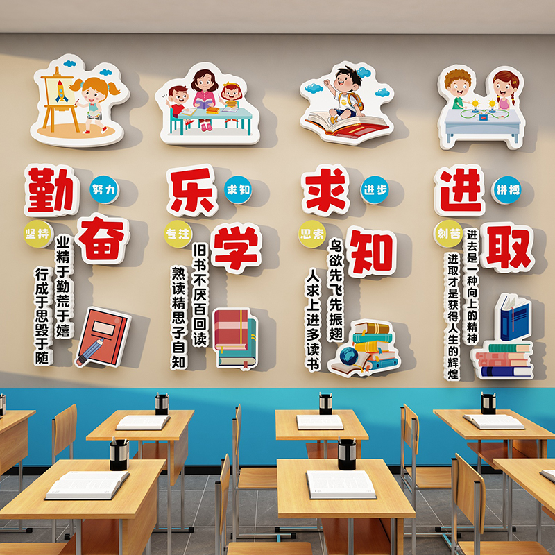 励志文字墙面布置装饰3d立体墙贴