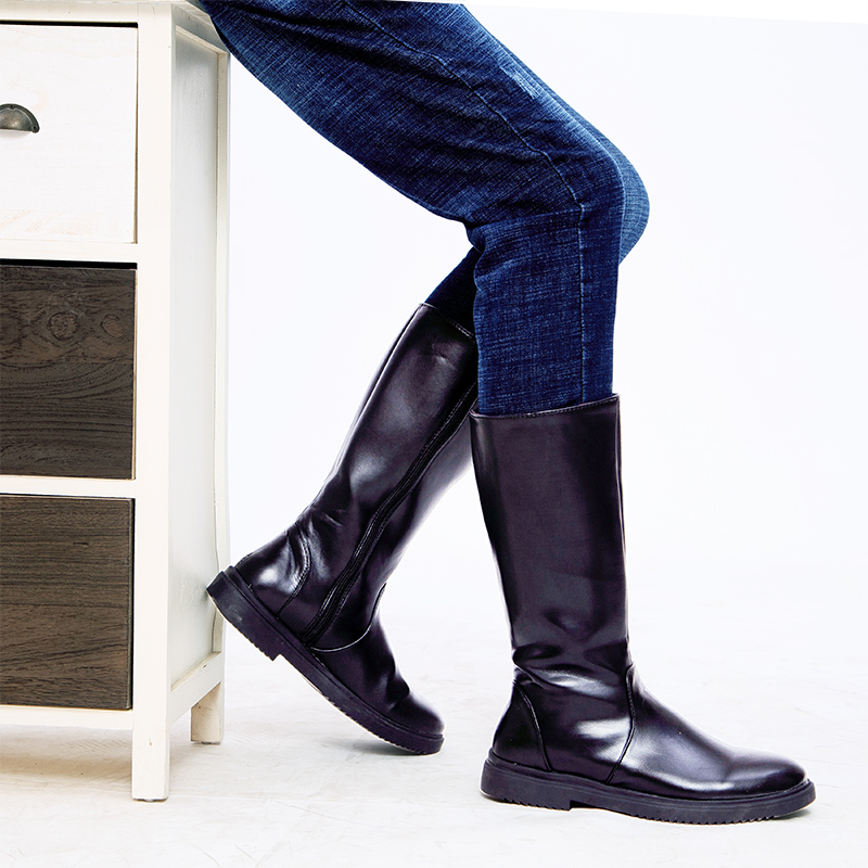 学生升旗手高筒皮靴护旗队员阅兵靴运动会开幕马术表演长筒靴子