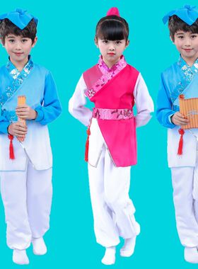 儿童古装国学幼儿园书童演出服弟子规三字经古诗朗诵舞蹈表演服装