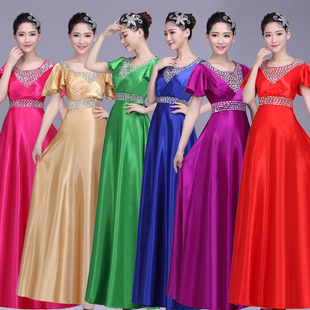 2020新款 合唱服舞台礼服演出服新娘婚礼主持人女晚宴伴娘礼服 长款