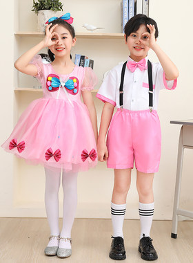 六一儿童演出服女童夏季蓬蓬纱裙幼儿园可爱娃娃蝴蝶表演服连衣裙