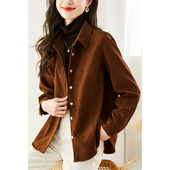 磨毛加厚衬衫 上衣韩版 女长袖 新款 外穿简约通勤衬衣 2026春装 初影