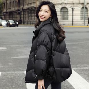 宽松加厚保暖白鸭绒黑色羽绒外套 韩版 初影 面包羽绒服女2025冬装