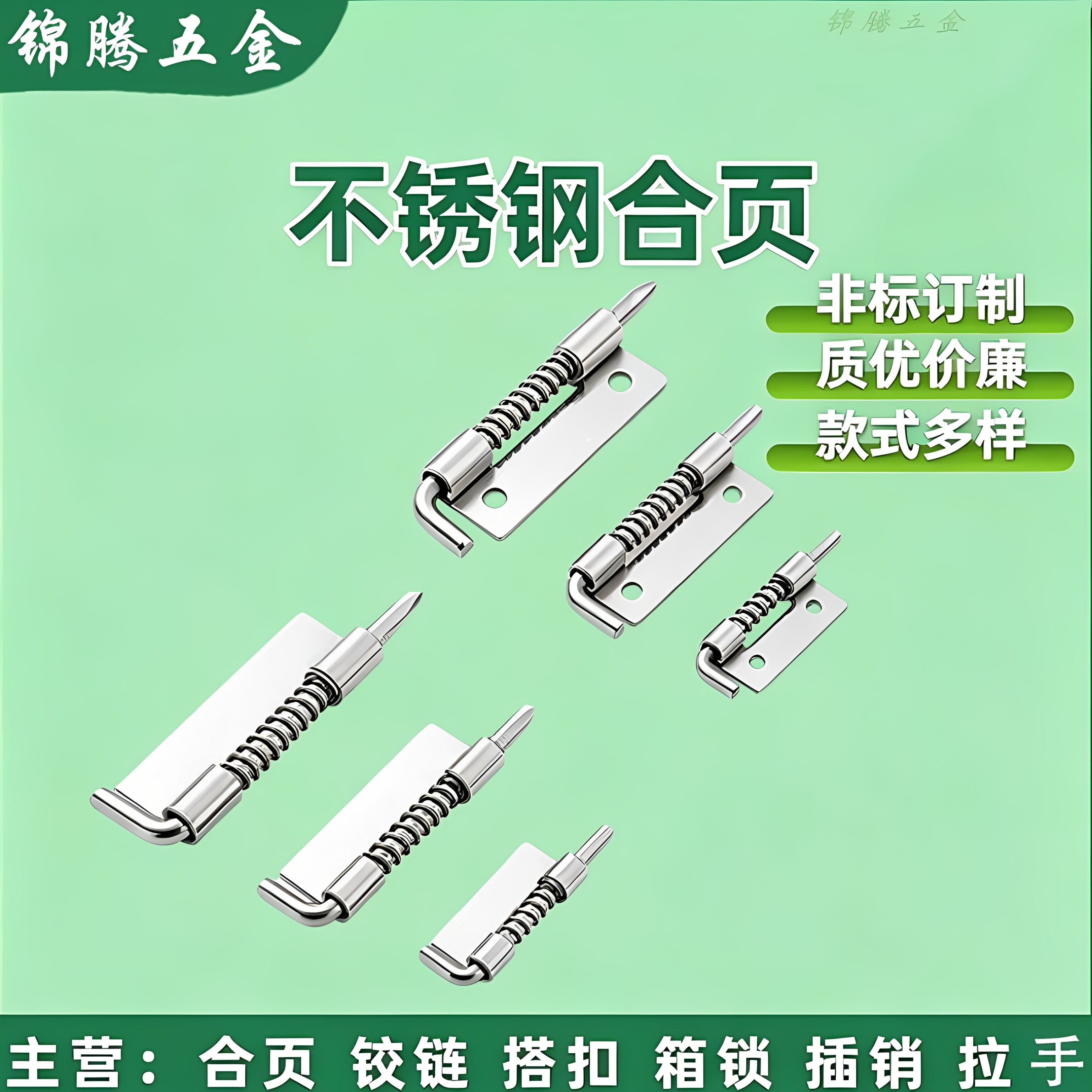 304不锈钢自动弹簧插销防盗图片