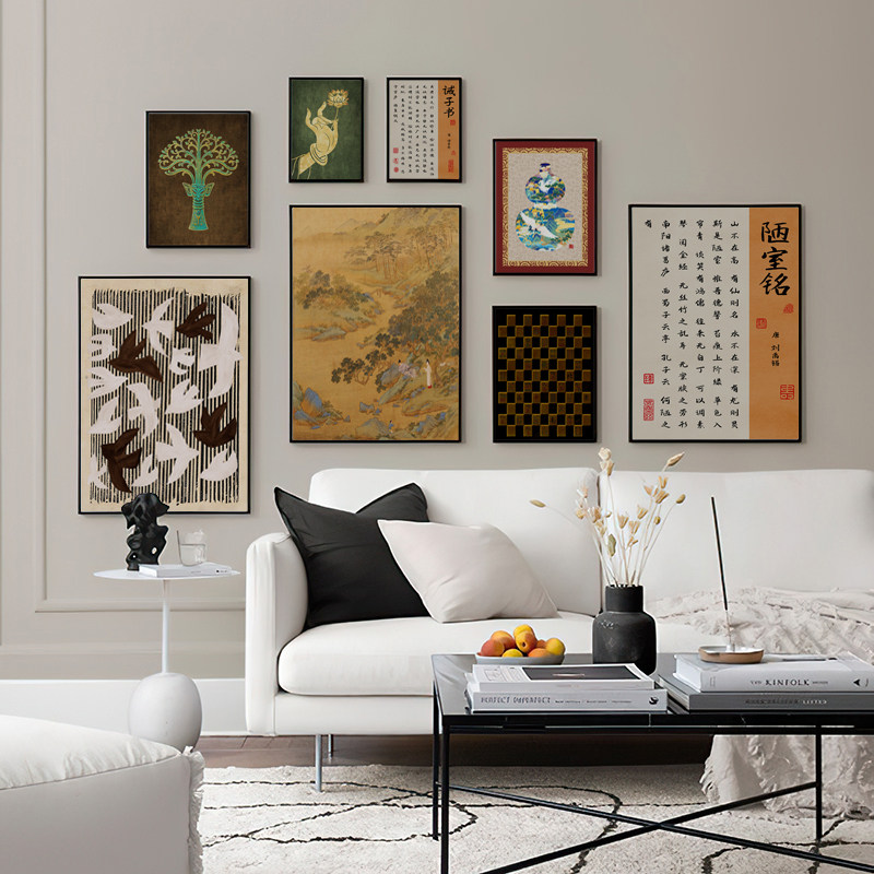 中古风装饰画画芯艺术微喷打印油画布不含框茶室书房复古挂画内芯,家居饰品,现代装饰画,淘宝优惠券,粉丝福利购,淘宝优惠卷