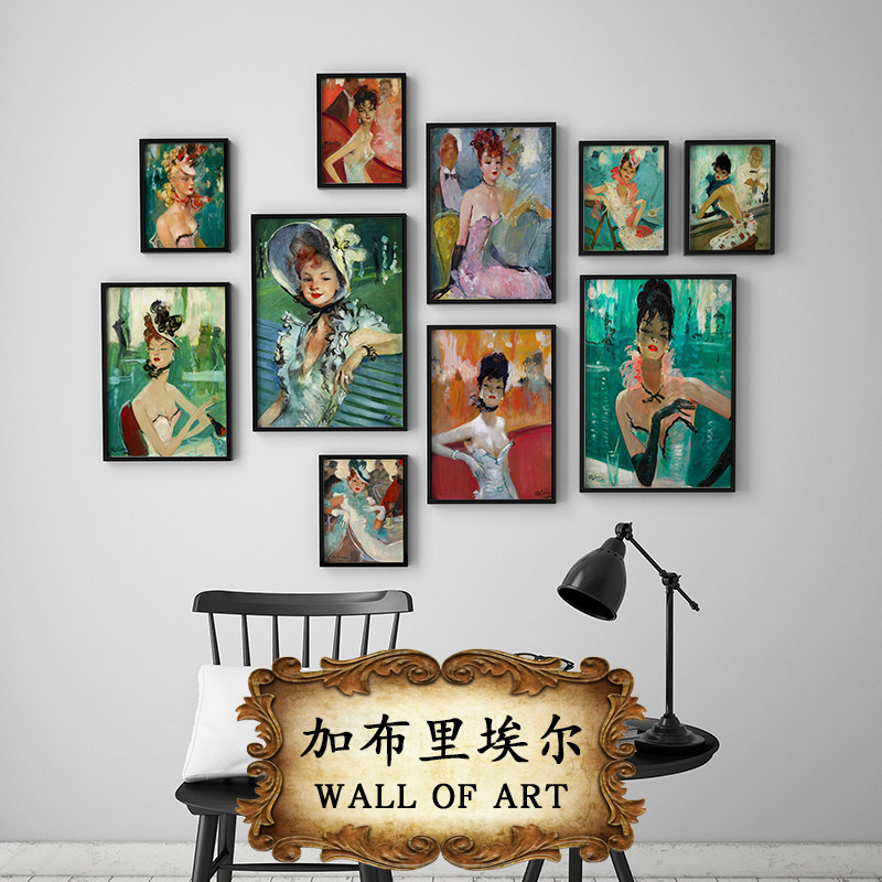 让加布里埃尔北欧少女贵妇人物肖像画墙壁装饰画心油画布替换画芯