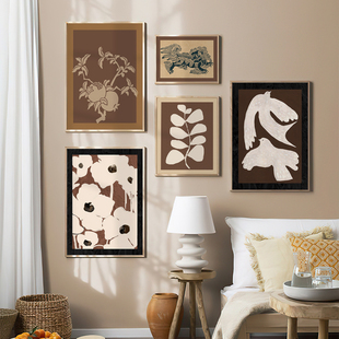 中古风艺术装饰画画芯现代简约唯美客厅挂画内芯油画布打印未装裱