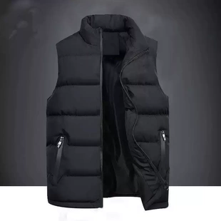 坎肩外套 加厚保暖背心大码 外贸尾货商场撤柜羽绒棉马甲男士 秋冬季