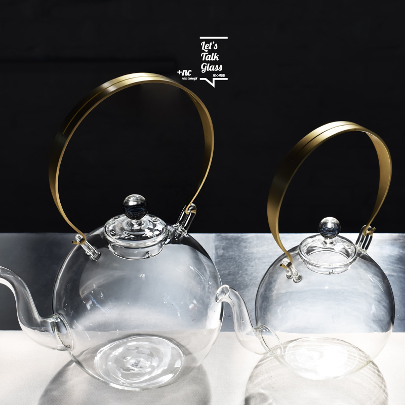 玻心璃语 | 星夜提梁烧水壶 原创设计玻璃创意耐热茶具手工匠人