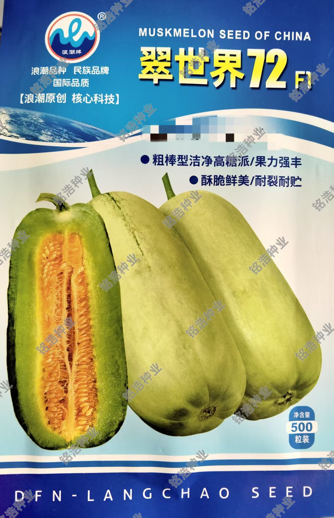 灰白皮绿肉甜瓜种子酥脆香薄皮甜瓜高产春季播甜瓜种籽孑脆世界72